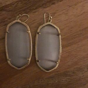 Gold, gray iridescent Kendra Scott earrings.